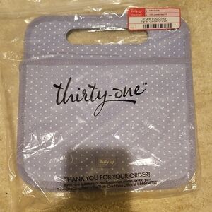 Thirty-One Double Duty Caddy in Lavender with Polka Dots